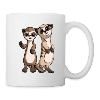 Cute meerkat cartoon characters - Mug - white - Right