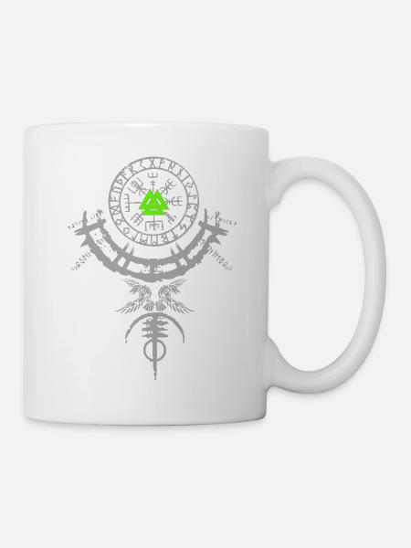 Viking Design Vegvisir Boussole Vikings - Mug blanc - blanc