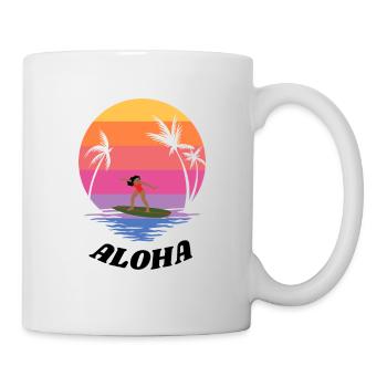 PLAGE D’ALOHA - Mug blanc - blanc - Droite