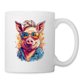 Cool Pig in Sunglasses - Mug - white - Right
