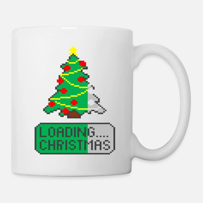Chargement de l’arbre de Noël - Mug blanc - blanc