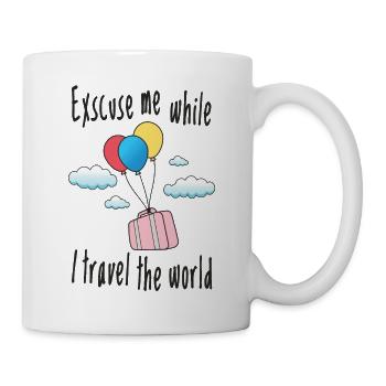 Excusez-moi pendant que je voyage à travers le monde - Mug blanc - blanc - Droite