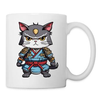 Samurai-Katze #14 - Tasse - Weiß - Rechts