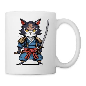 Samurai Cat #22 - Mug - white - Right