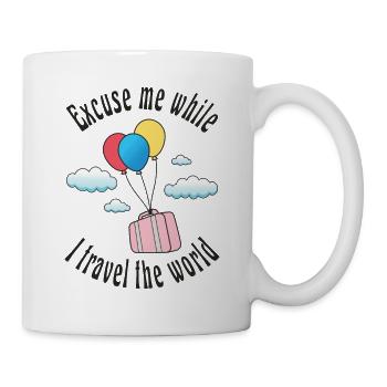 Excusez-moi pendant que je voyage à travers le monde - Mug blanc - blanc - Droite