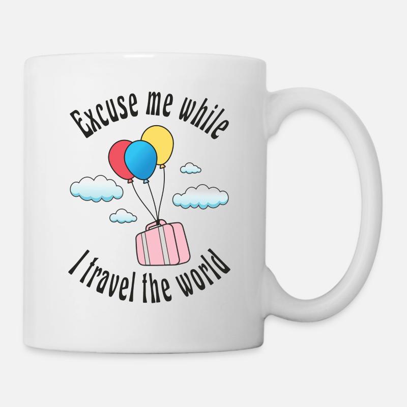 Excusez-moi pendant que je voyage à travers le monde - Mug blanc - blanc