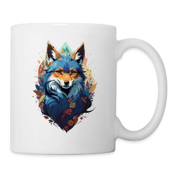 Blue Fantasy Fox in Vector Style - Mug - white - Right