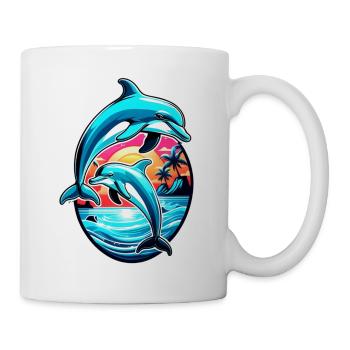 Delfin & Ozean - Tasse - Weiß - Rechts