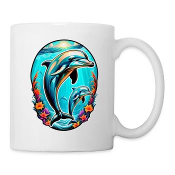 Delfin & Ozean - Tasse - Weiß - Rechts