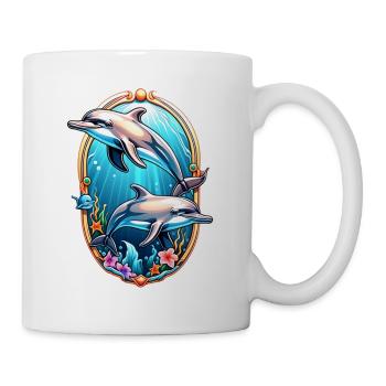 Delfin & Ozean - Tasse - Weiß - Rechts