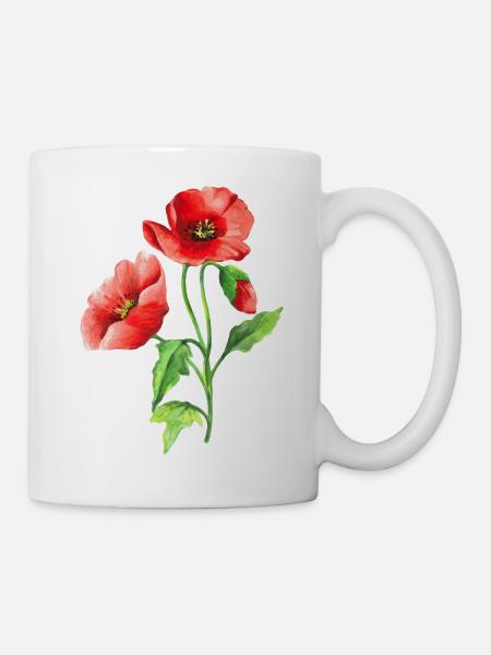 Blumen - Tasse - Weiß
