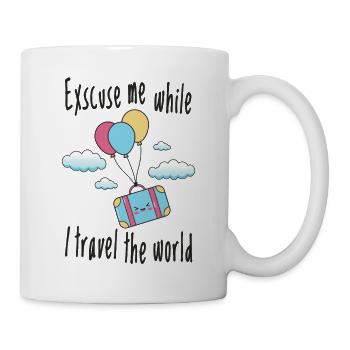 Excusez-moi pendant que je voyage à travers le monde - Mug blanc - blanc - Droite