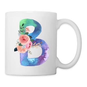 Lettre b watercolor - Mug blanc - blanc - Droite