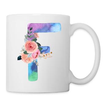 Lettre f watercolor - Mug blanc - blanc - Droite