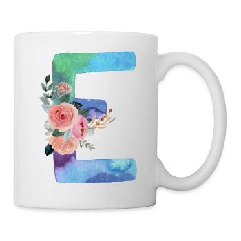 Buchstabe E Aquarell - Tasse - Weiß - Rechts