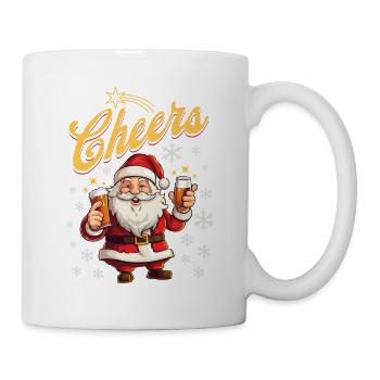 Weihnachtsmann Alkohol Bier Glühwein Schnaps Prost - Tasse - Weiß - Rechts