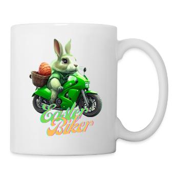 Easter Biker - The Easter Bunny becomes a biker - Mug - white - Right