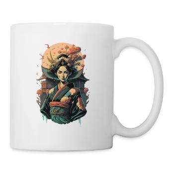 Elégance éphémère : Femme abstraite du Japon - Mug blanc - blanc - Droite