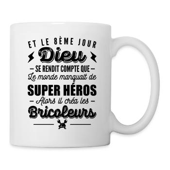 le 8ème jour dieu créa les bricoleurs / bricoleur - Mug blanc - blanc - Droite
