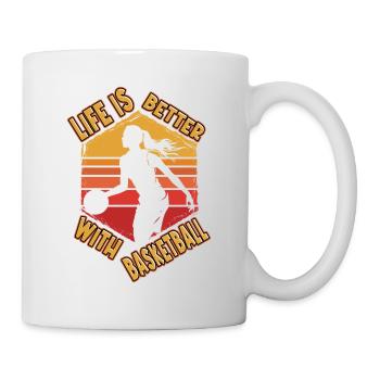 Basket-ball femme joueur de basket-ball joueur de basket-ball - Mug blanc - blanc - Droite