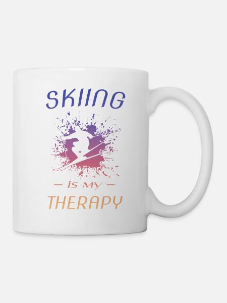 Skifahren - Tasse - Weiß