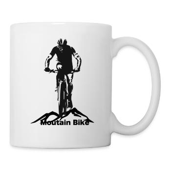 Schwarzes Mountainbike-Logo - Tasse - Weiß - Rechts