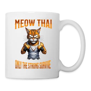 Mixed Martial Arts I Muay Thai Cat I Meow Thai I - Mug - white - Right