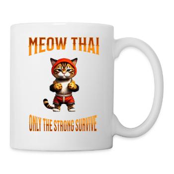 Mixed Martial Arts I Muay Thai Cat I Meow Thai I - Mug - white - Right