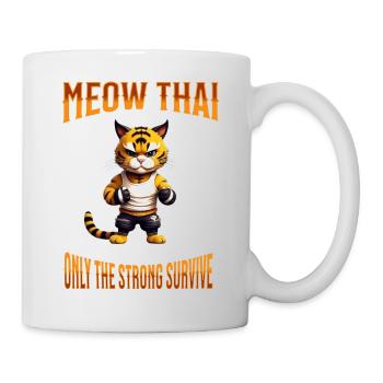 Mixed Martial Arts I Muay Thai Cat I Meow Thai I - Mug - white - Right