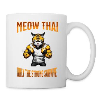 Mixed Martial Arts I Muay Thai Cat I Meow Thai I - Mug - white - Right