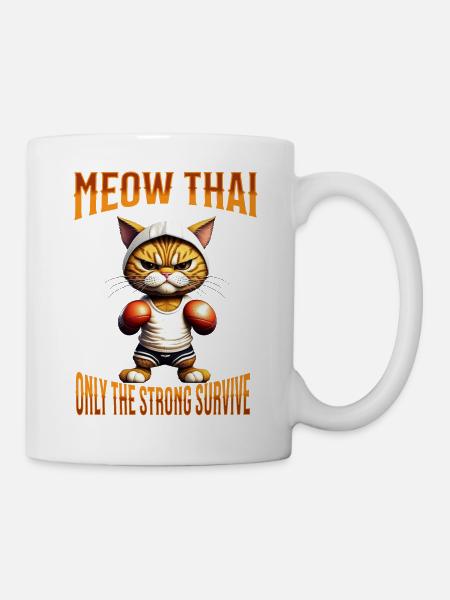 Arts martiaux mixtes I Muay Thai Cat I Miaou Thaï I - Mug blanc - blanc