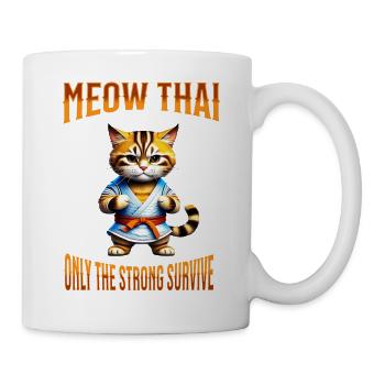 Mixed Martial Arts I Muay Thai Cat I Meow Thai I - Mug - white - Right