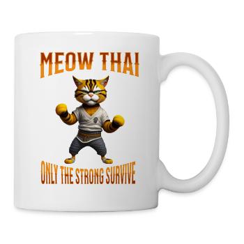 Mixed Martial Arts I Muay Thai Cat I Meow Thai I - Mug - white - Right