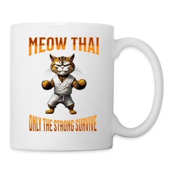 Mixed Martial Arts I Muay Thai Cat I Meow Thai I - Mug - white - Right