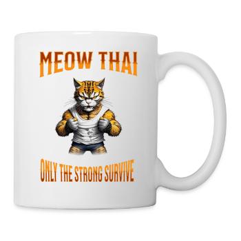 Mixed Martial Arts I Muay Thai Cat I Meow Thai I - Mug - white - Right