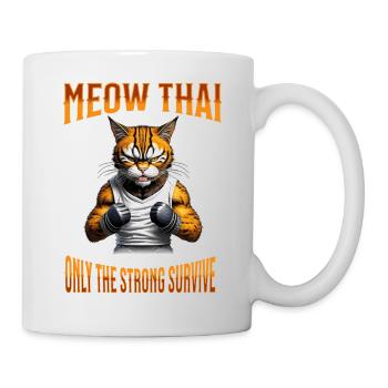Mixed Martial Arts I Muay Thai Cat I Meow Thai I - Mug - white - Right