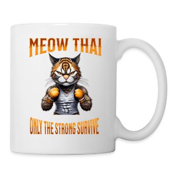 Mixed Martial Arts I Muay Thai Cat I Meow Thai I - Mug - white - Right