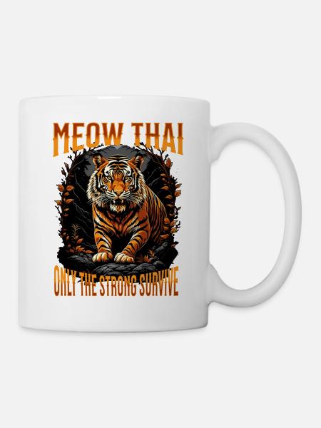 Mixed Martial Arts I Muay Thai Cat I Meow Thai I - Tasse - Weiß