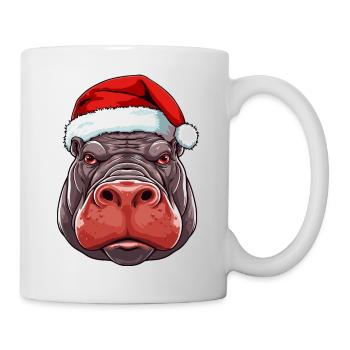 Hippopotamus Christmas Animal Head - Mug - white - Right