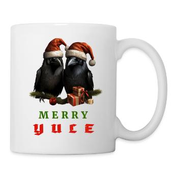 Merry Yule with Hugin and Munin - Mug - white - Right