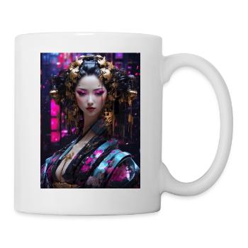 Neo-Geisha : Cyberpunk Anime Style - Mug blanc - blanc - Droite
