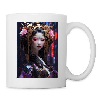 Neo-Geisha : Cyberpunk Anime Style - Mug blanc - blanc - Droite