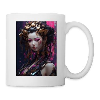 Neo-Geisha: Cyberpunk Anime Style - Mug blanc - blanc - Droite
