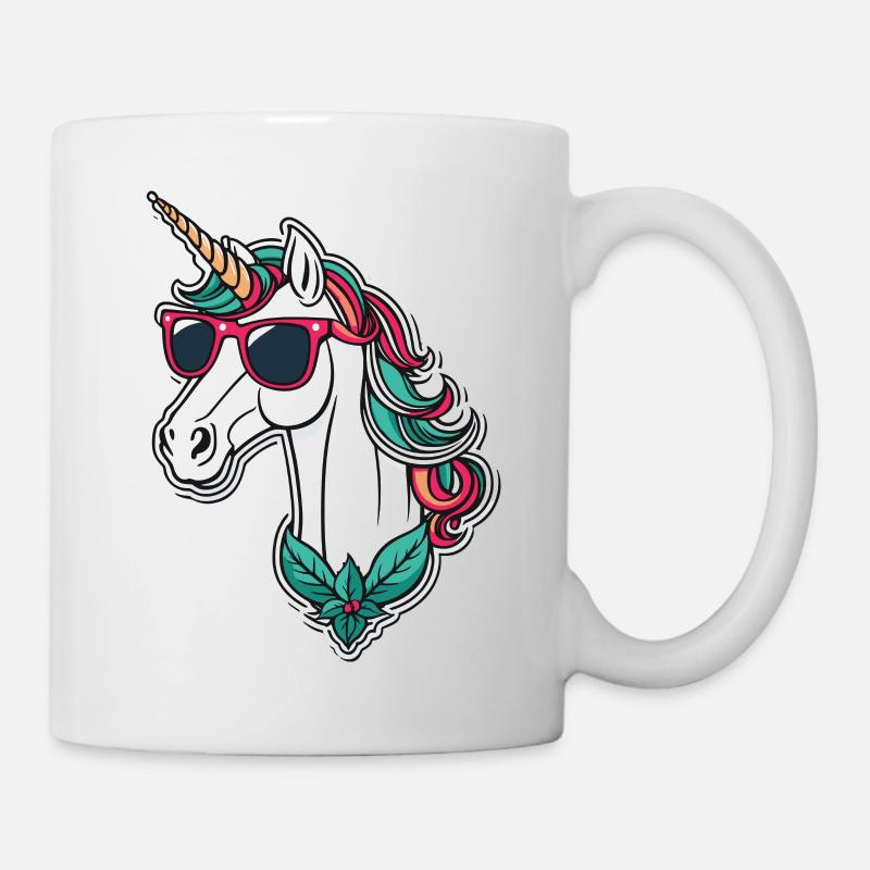 Unicorn Christmas Drawing - Mug - white