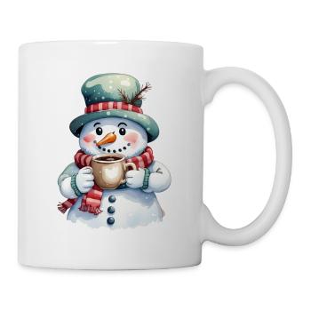 bonhomme de neige - Mug blanc - blanc - Droite