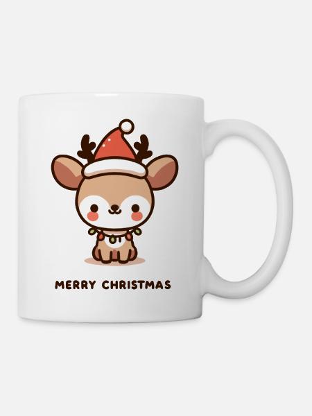Adorable Christmas Reindeer - Enchanted Festivity - Mug - white