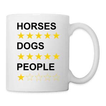 Horses Dogs People black - Mug - white - Right