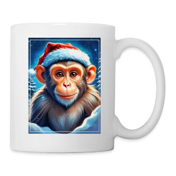 Singe Paysage D’hiver 1.17 - Mug blanc - blanc - Droite