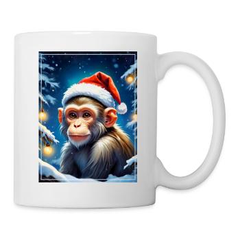 Singe Paysage D’hiver 1.8 - Mug blanc - blanc - Droite