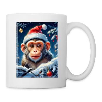 Singe Paysage D’hiver 1.12 - Mug blanc - blanc - Droite